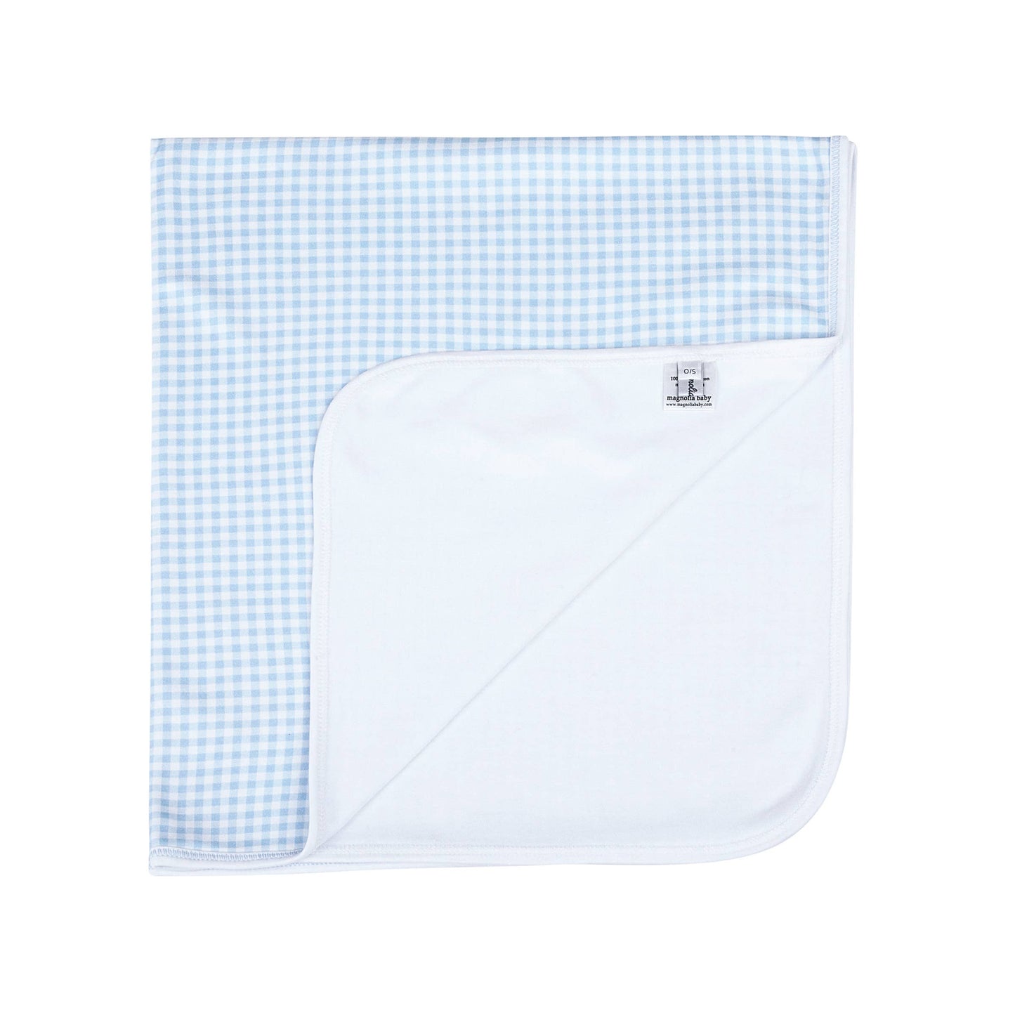 Mini Checks Receiving Blanket - Blue: Blue / O/S