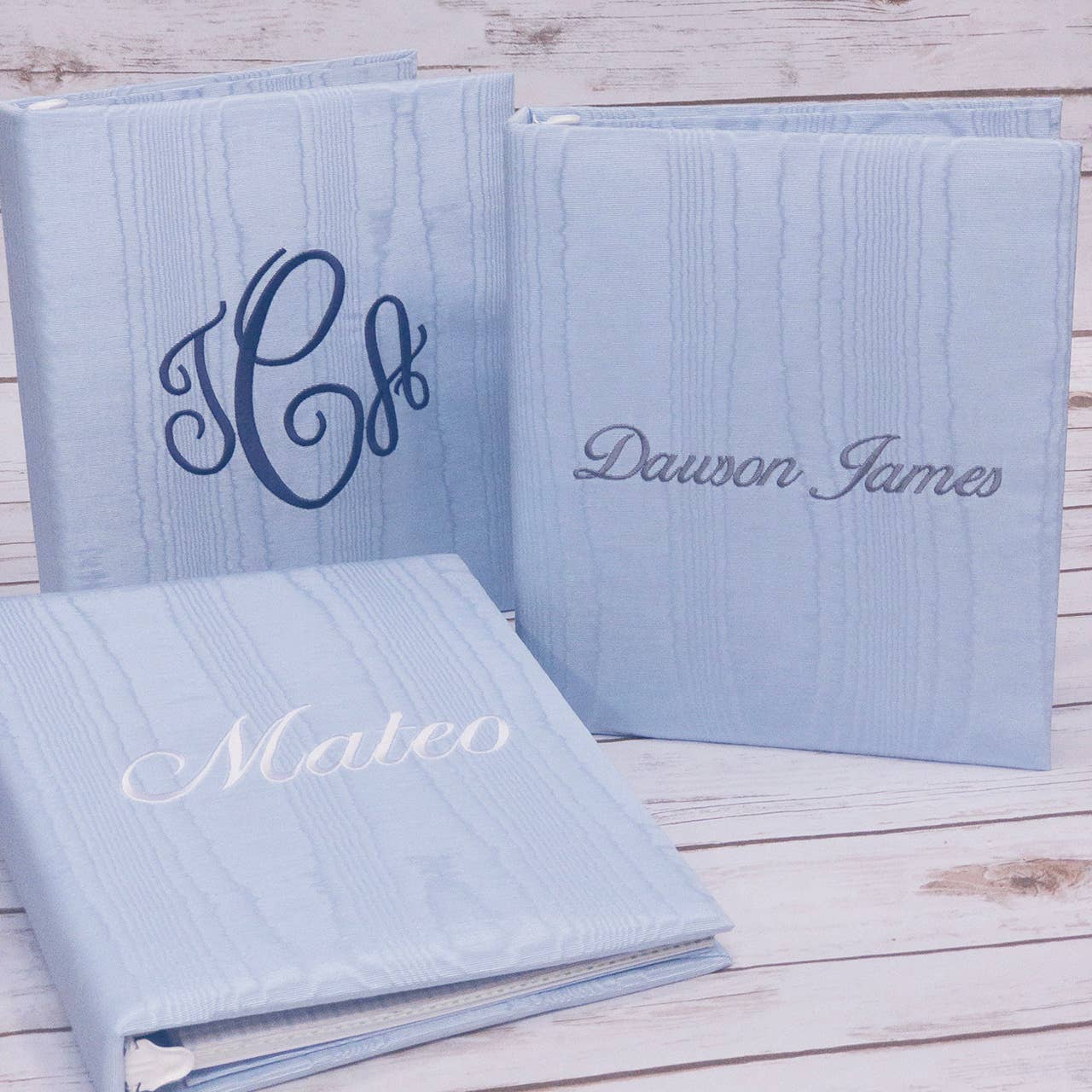 Baby Memory Book- Plain Moiré: Baby Pink