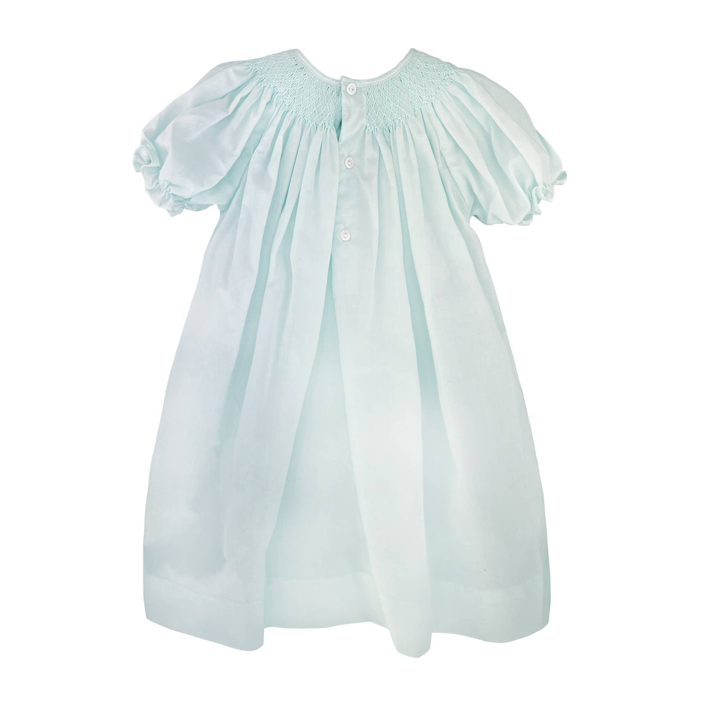 Smocked Daygown with Raglan Embroidery: Mint