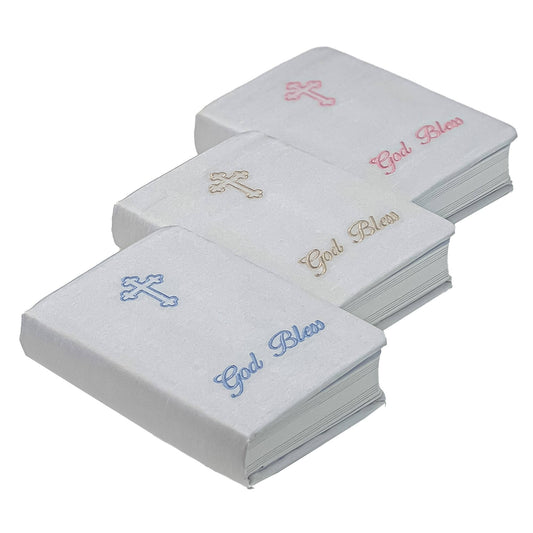 Children’s Bible In Shantung With Cross, Light Beige