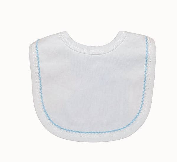 Bib - Picot Trim: Blue - Terry Cloth Backing