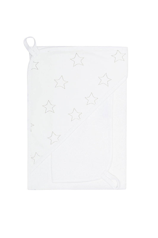 Grey Stars Print Towel Set: Grey / One Size