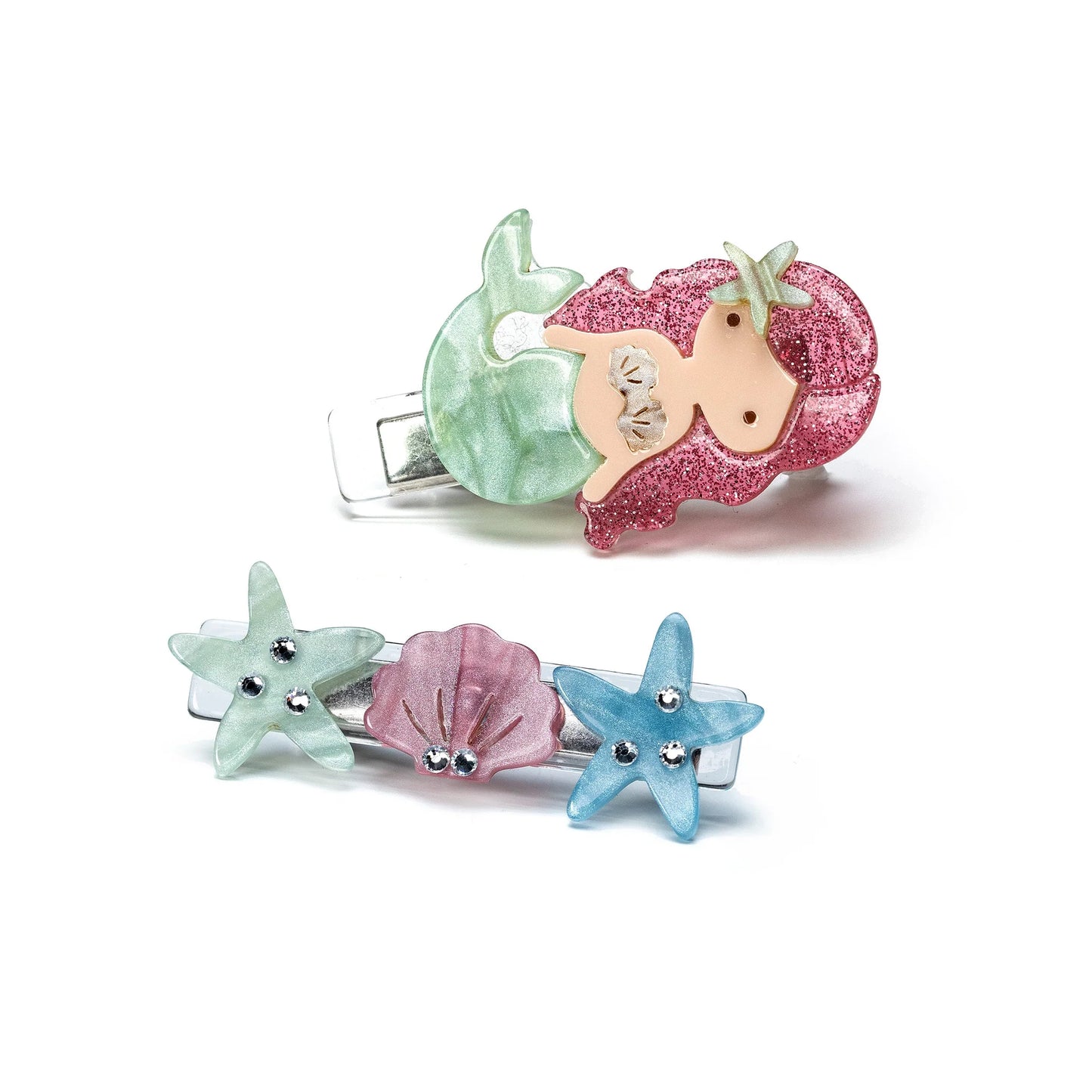 Mermaid Light Green Pearlized Hair Clips