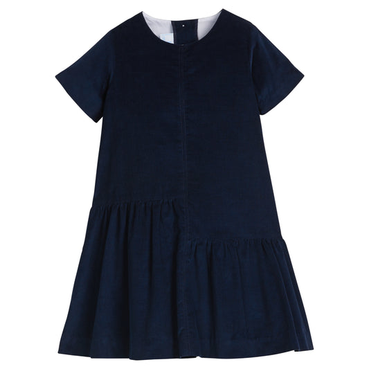 Asymmetrical Jillian Dress - Navy Corduroy