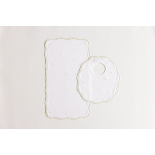 Bib & Burp Set - Sage Dots