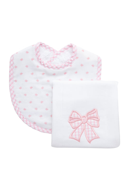Bib & Burp Set - Pink Bow