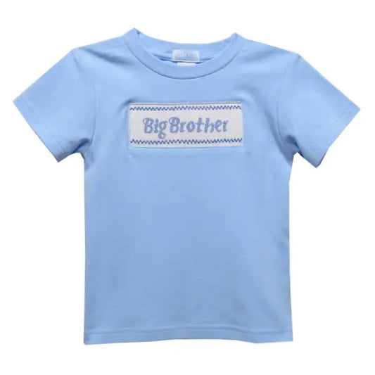 Big Brother Smocked Light Blue Tee Shirt
