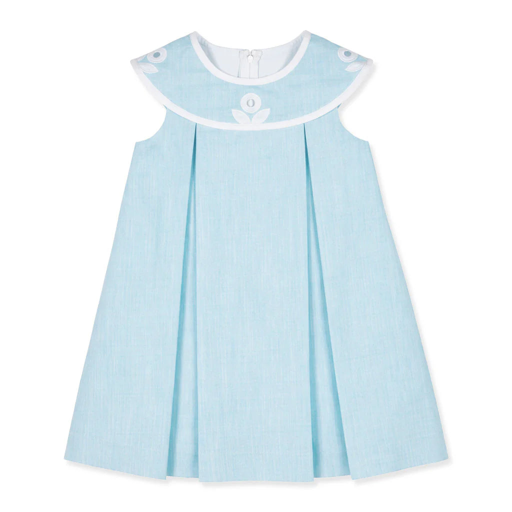 Linen Look Dress With Vintage Flower