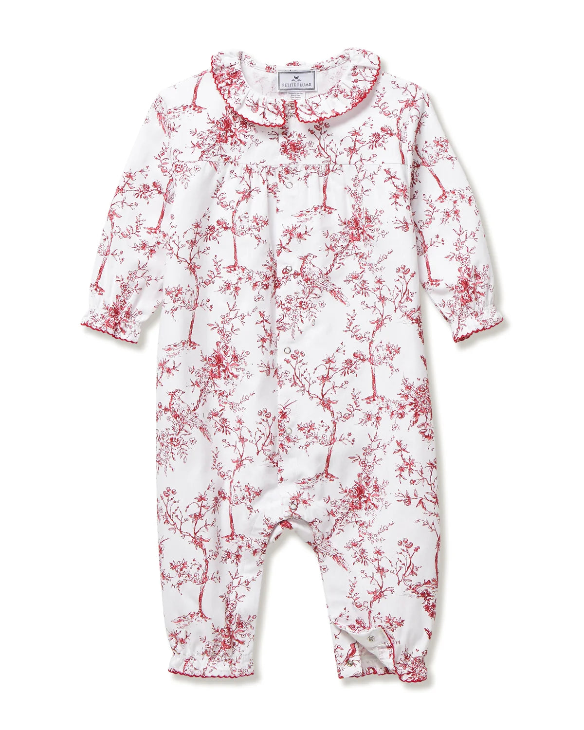 Twill Madeline Romper in Red Timeless Toile