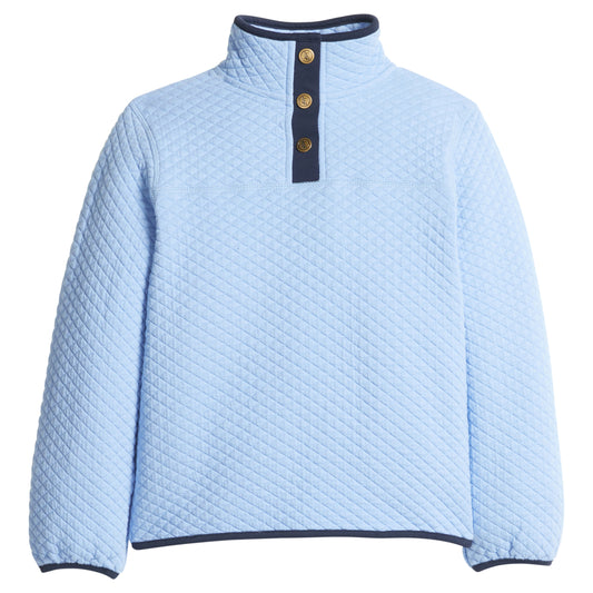 Classic Quilted Pullover - Light Blue/Navy