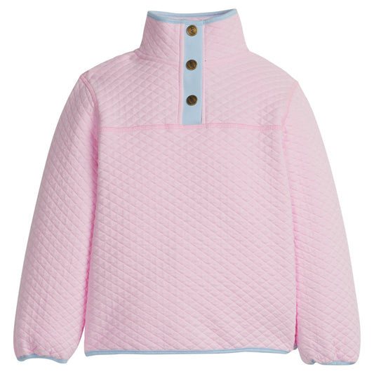 Classic Quilted Pullover - Light Pink/Light Blue