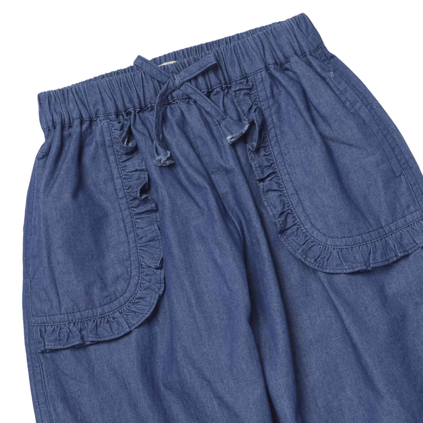 Bailey Ruffle Pant- Chambray