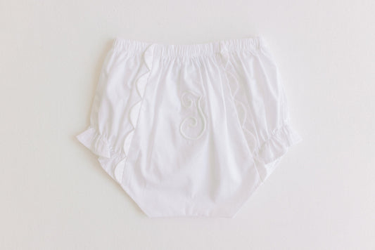 Diaper Cover - White Scallops