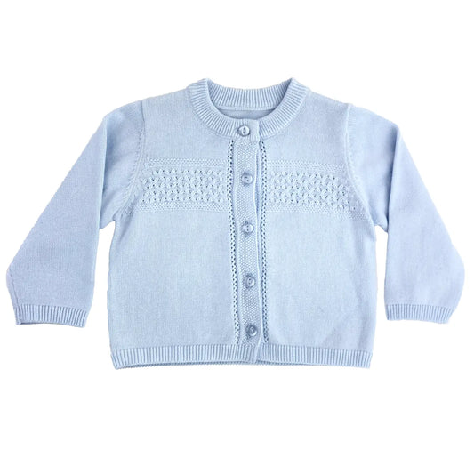 Diamond Lightweight Knit Cardigan Sweater, Blue