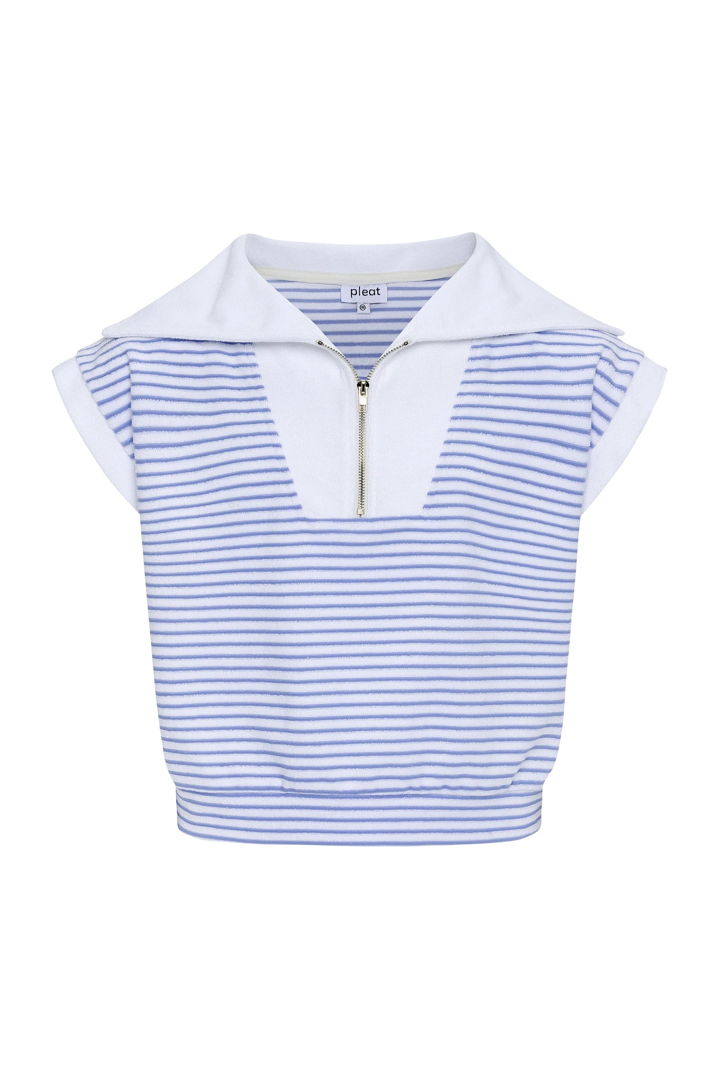 Callie Top, Blue/White French Terry