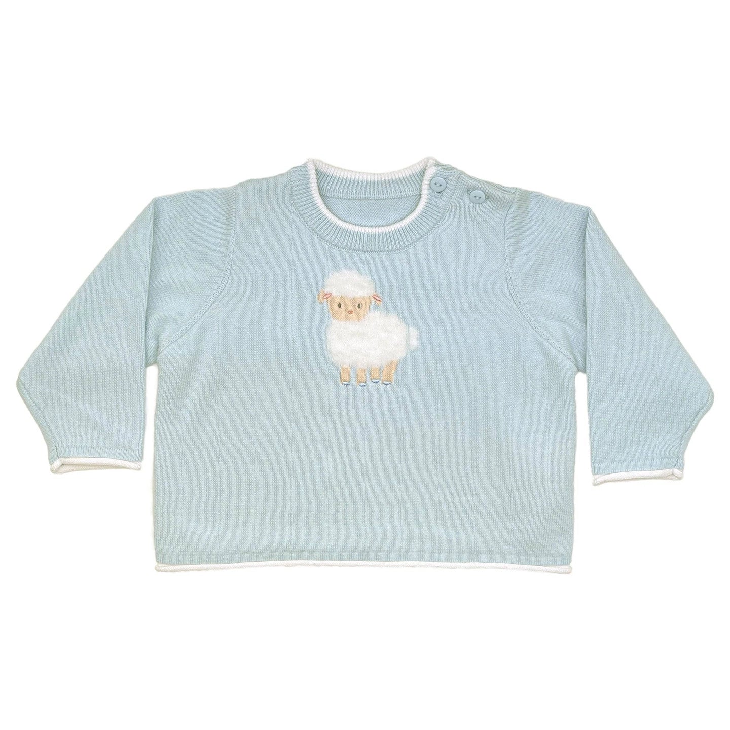 Fuzzy Lamb Lightweight Knit Sweater, Blue