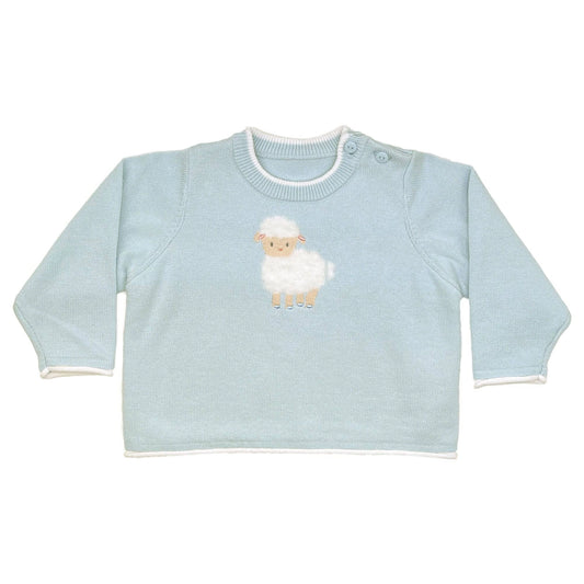 Fuzzy Lamb Lightweight Knit Sweater, Blue