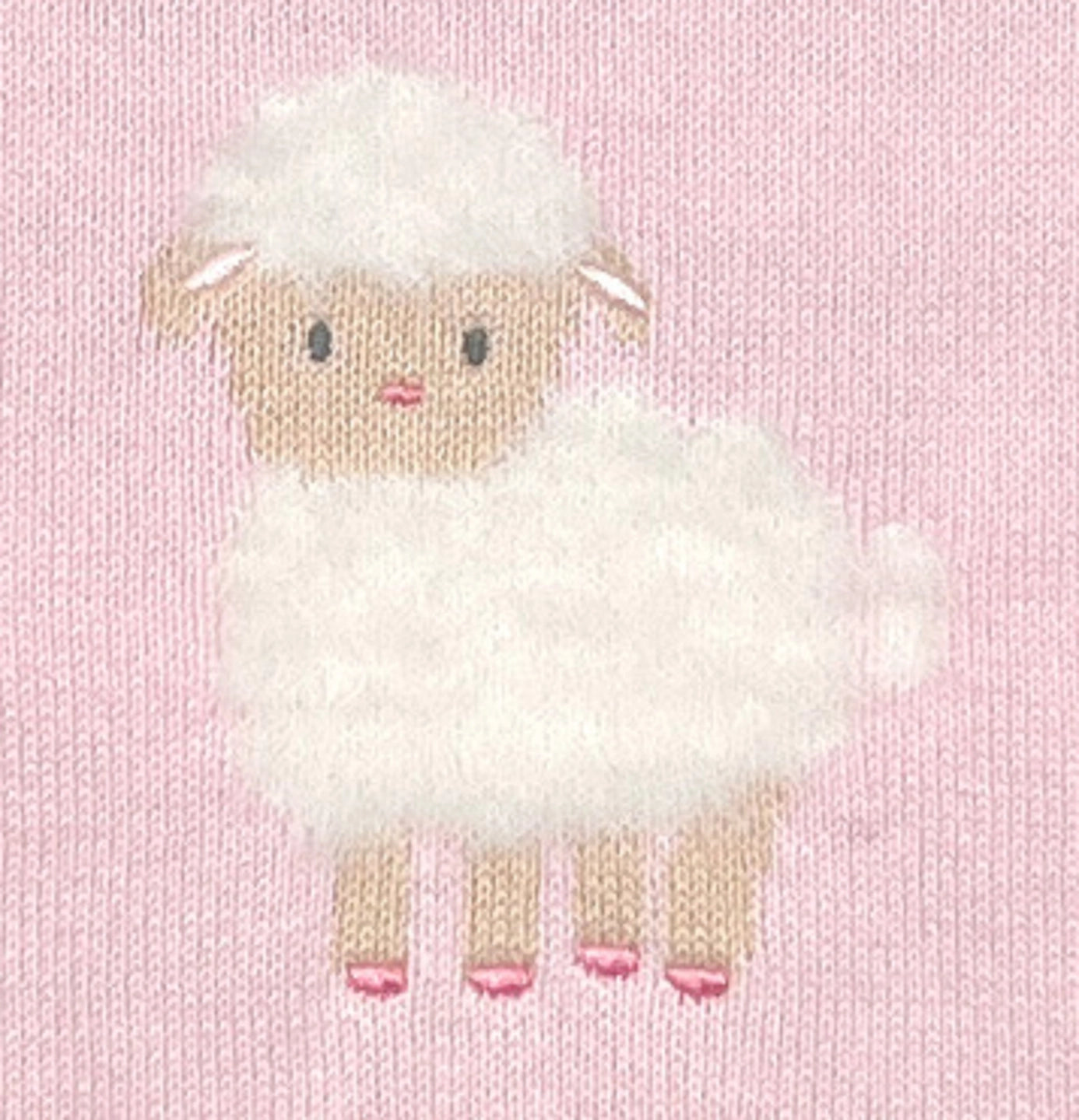 Fuzzy Lamb Lightweight Knit Sweater, Pink