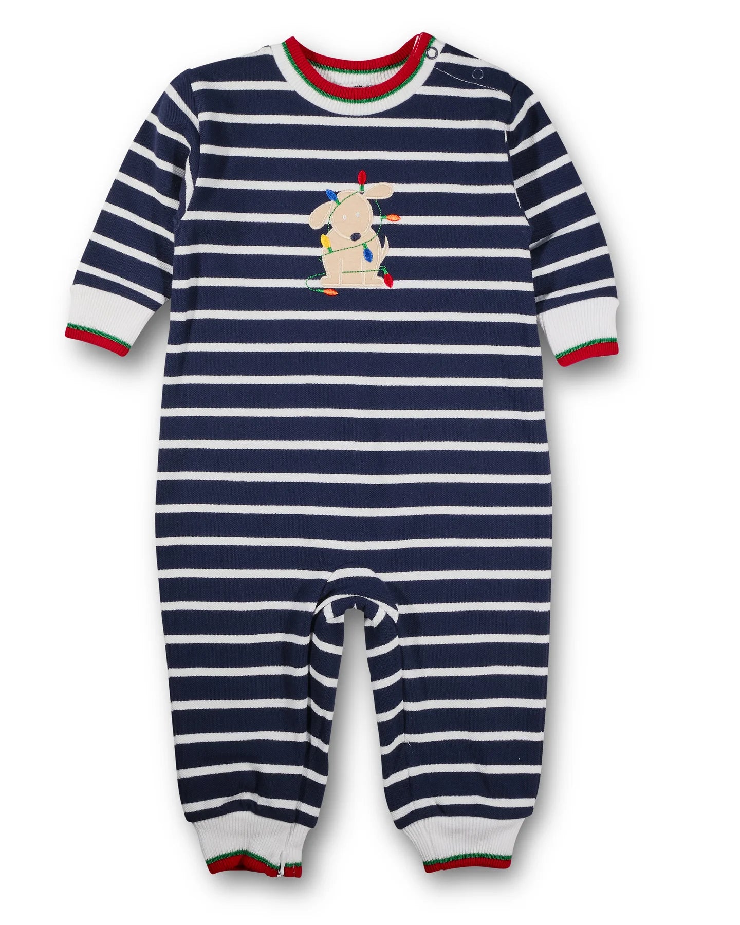 Stripe Knit Longall With Holiday Lights Dog