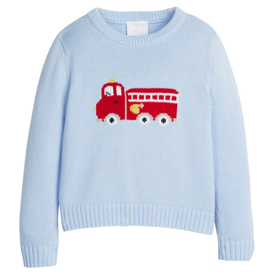 Intarsia Sweater - Fire Truck