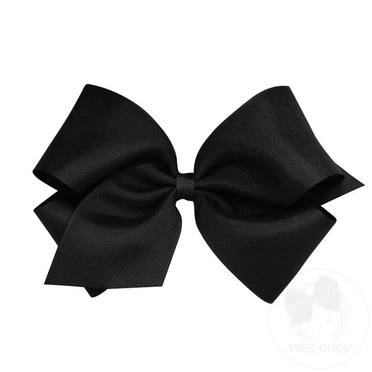 King Classic Grosgrain Hair Bow (Plain Wrap) Black