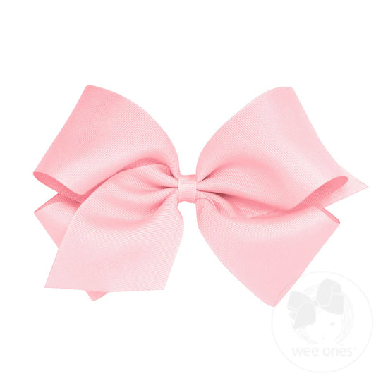 King Classic Grosgrain Hair Bow (Plain Wrap) Light Pink