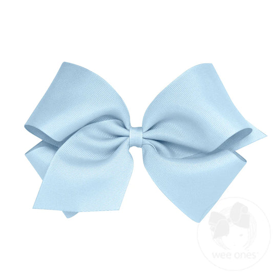 King Classic Grosgrain Hair Bow (Plain Wrap) Millennium Blue