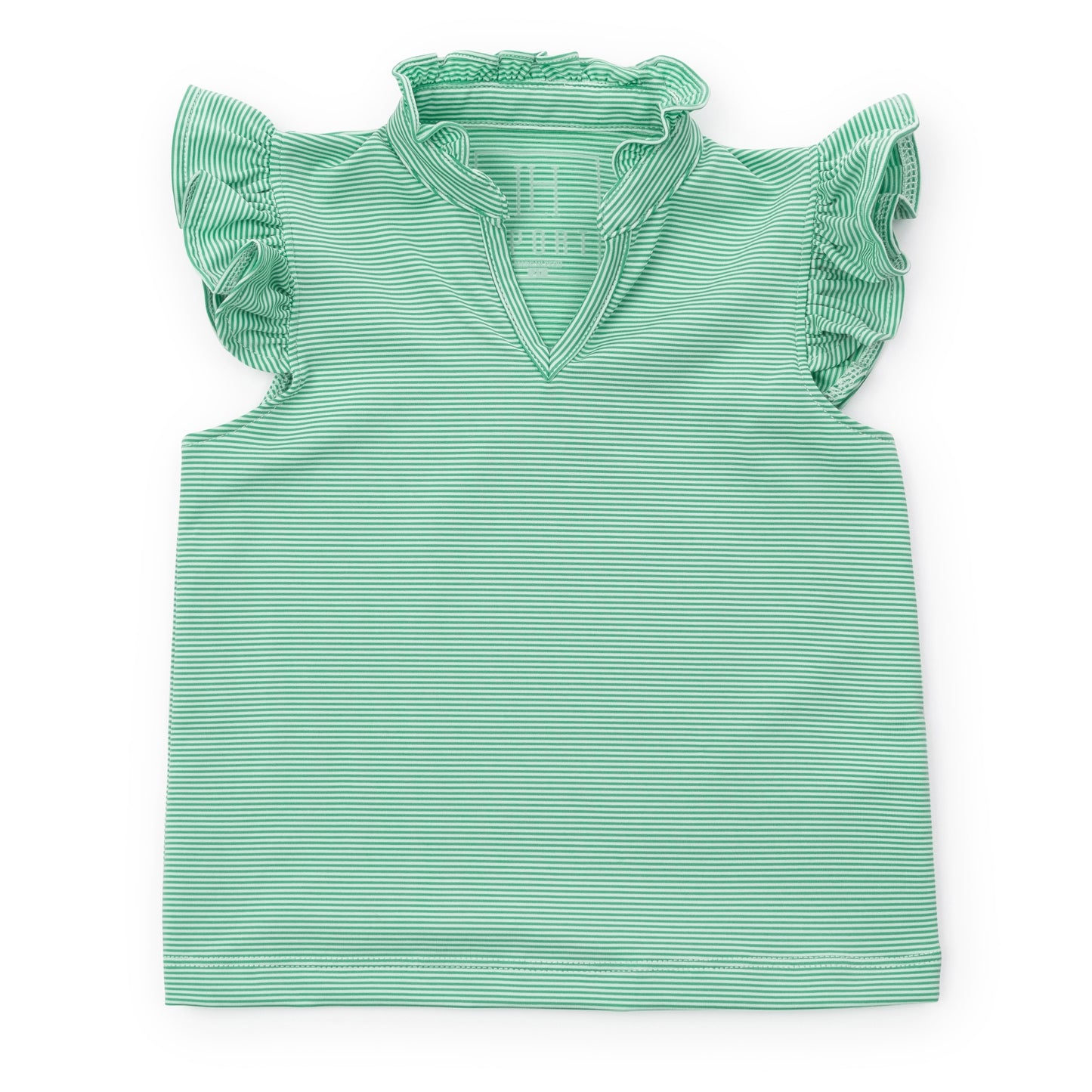Ellie Sleeveless Performance Top - Green Stripes
