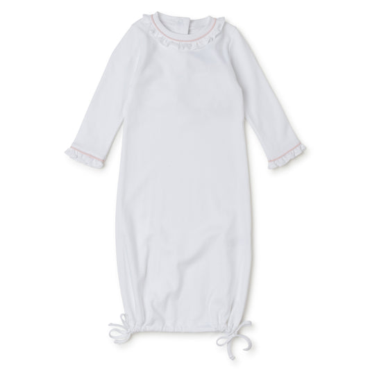 Georgia Daygown - White with Light Pink