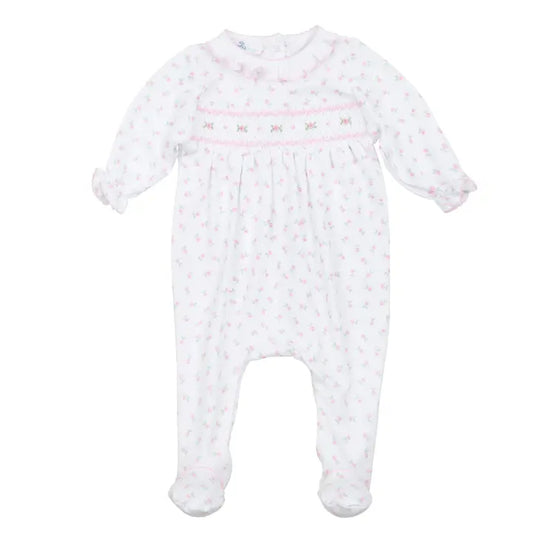 Juliette's Classics Smocked Footie- Pink
