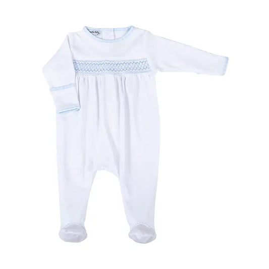 New Beginnings Smocked Footie- Blue