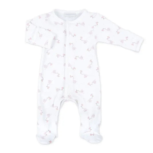 Worth the Wait Printed Footie- Pink