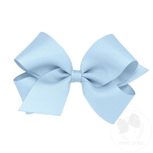 Medium Classic Grosgrain Hair Bow (Plain Wrap) Millennium Blue