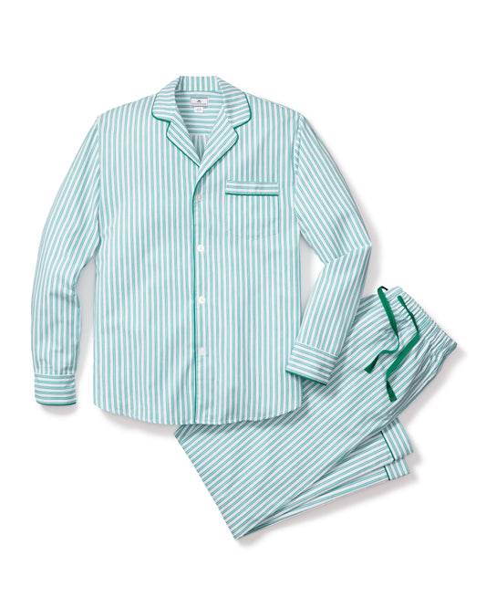Men's Twill Emerald Ticking Pajamas