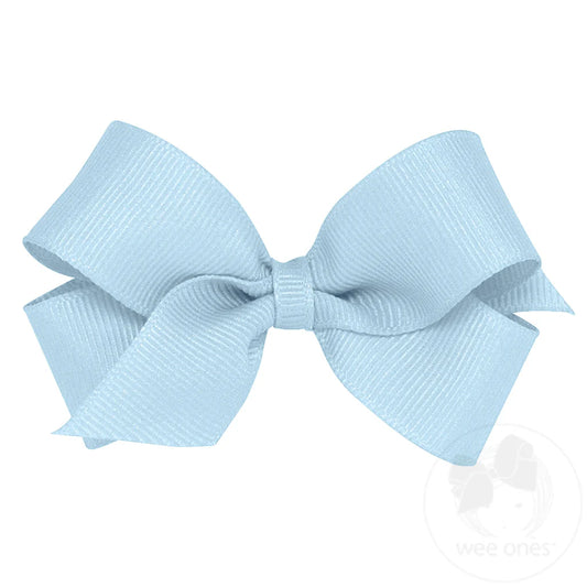 Mini Classic Grosgrain Hair Bow (Plain Wrap) Millennium Blue
