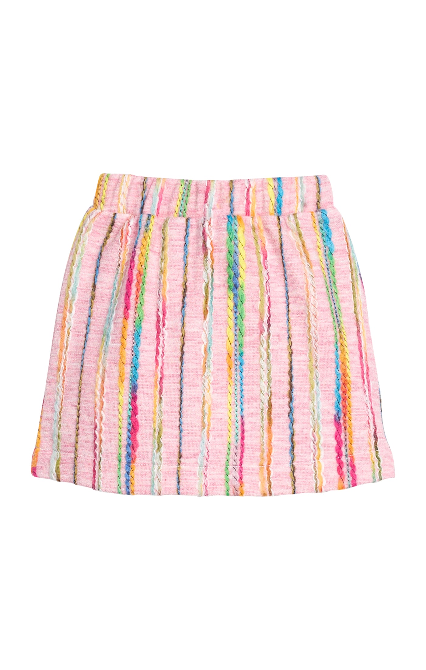Mini Skirt - Wavy Pink Multi Wool