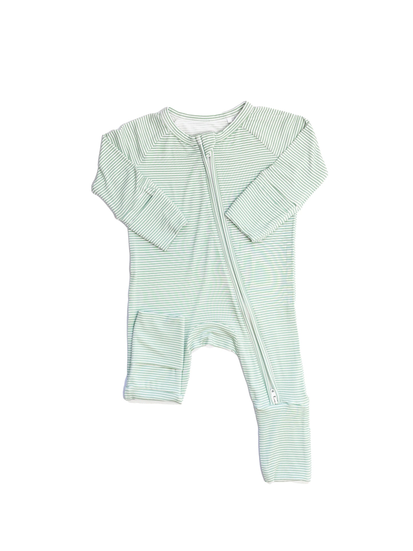 Sleep Romper- Pistachio Mini Stripe