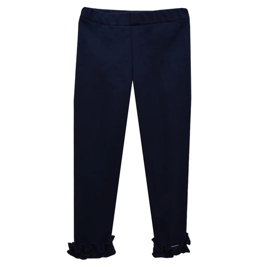 Navy Knit Girl Ruffle Pant