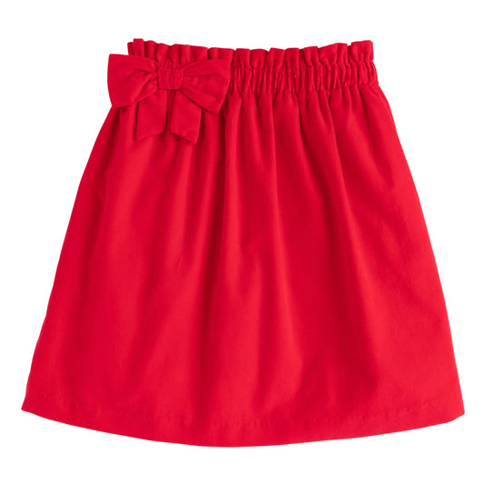 Paperbag Bow Skirt - Red Corduroy