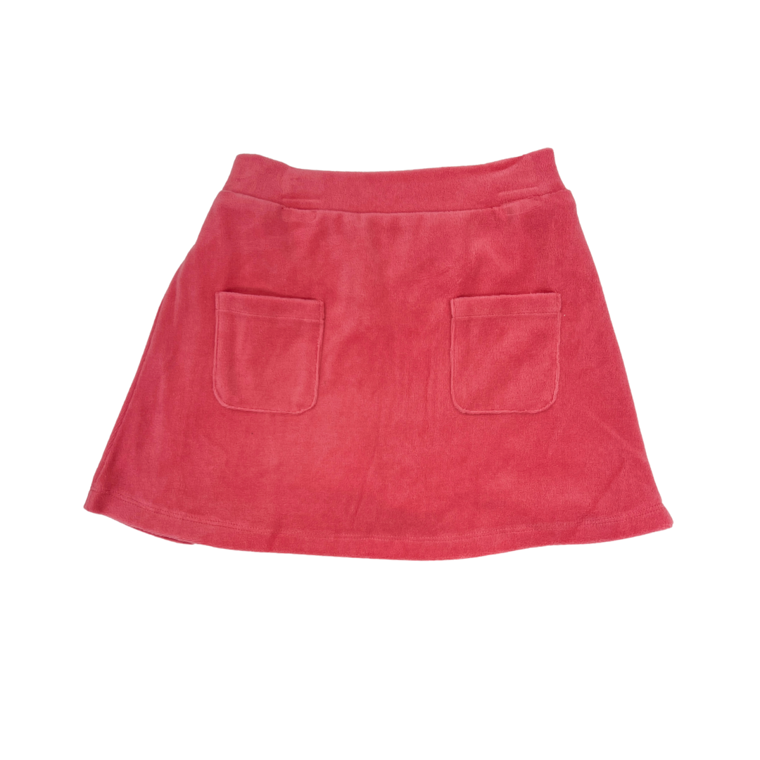 Patch Pocket Skort - Pink Faux Suede