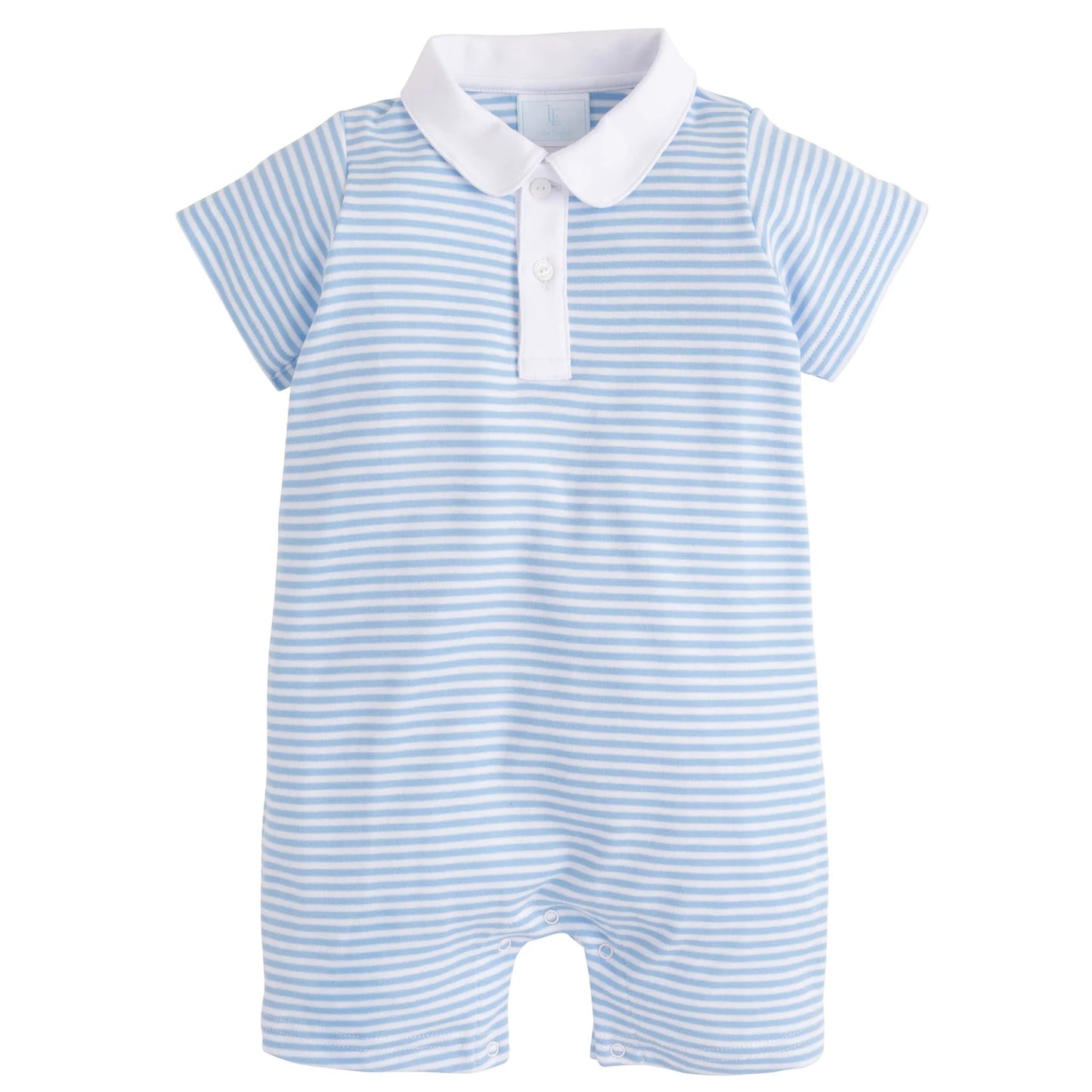 Peter Pan Polo Romper - Greenview Stripe