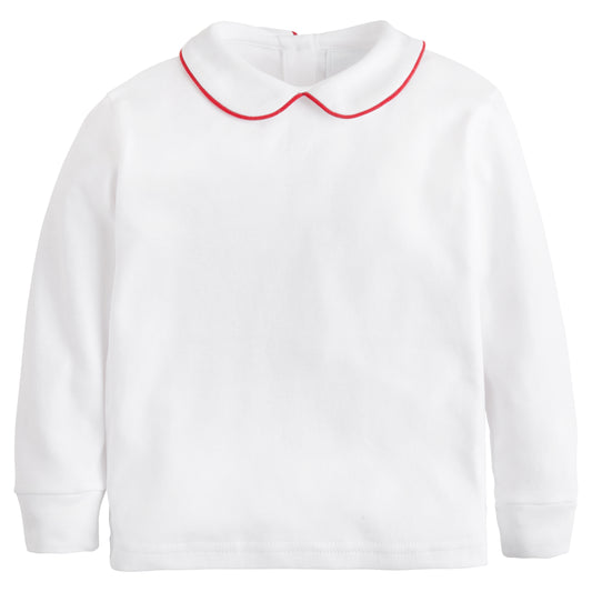 Piped Peter Pan Shirt - Red