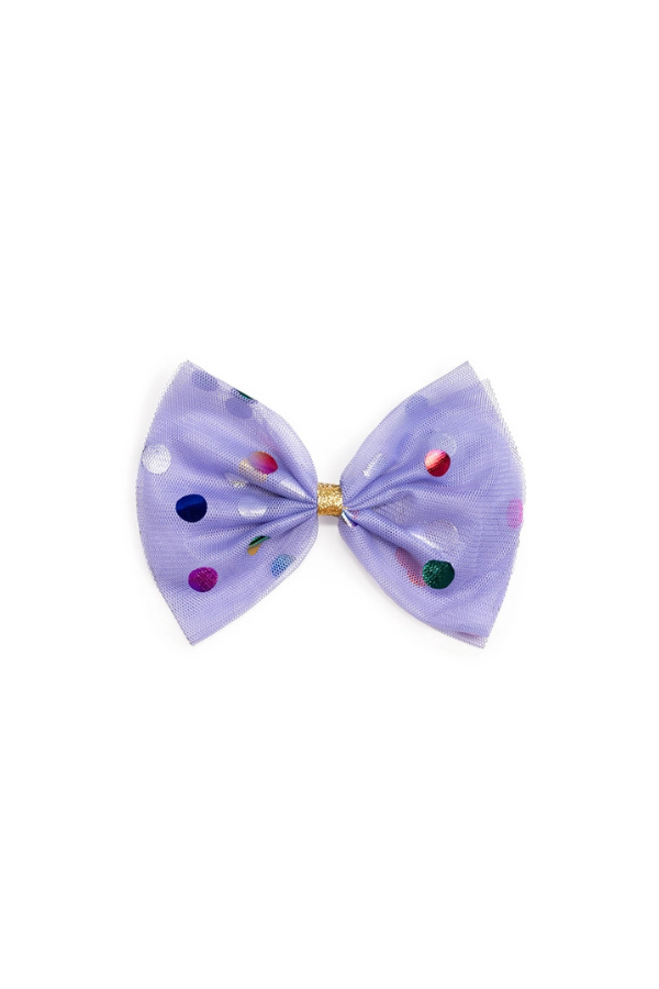 Lavender Confetti Tulle Bow Clip
