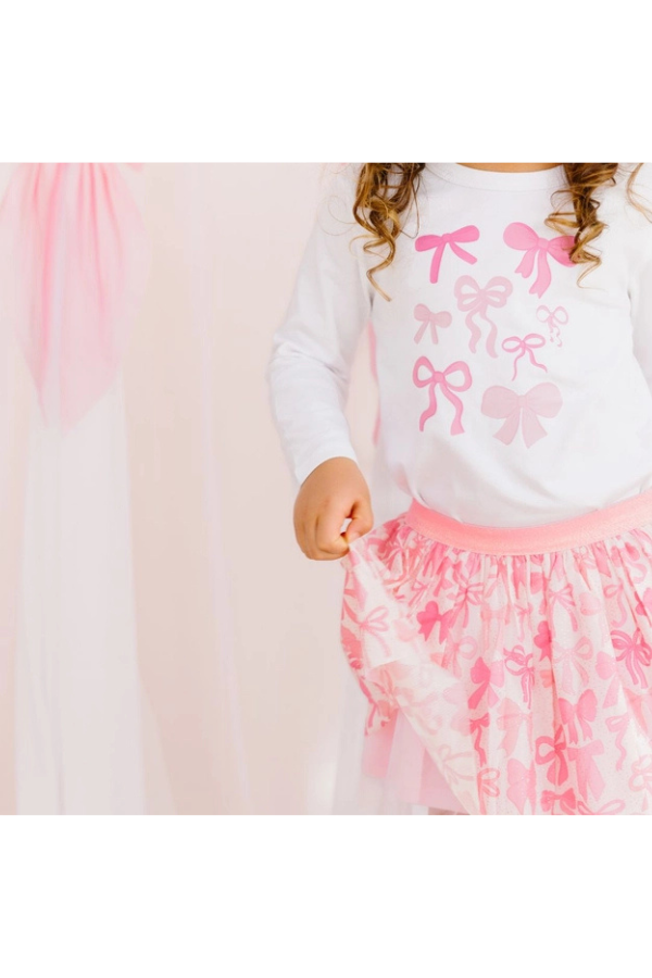 Coquette Bow Doodle Long Sleeve Shirt