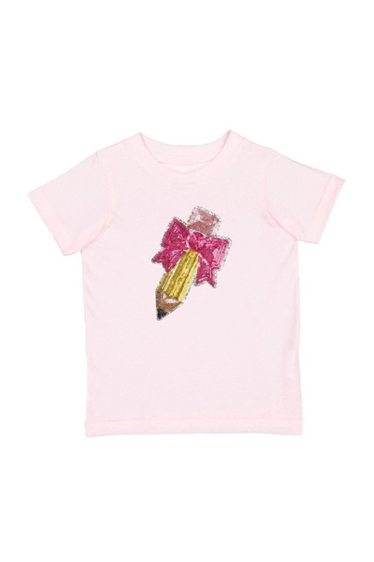 Pencil Bow Sequin T-shirt