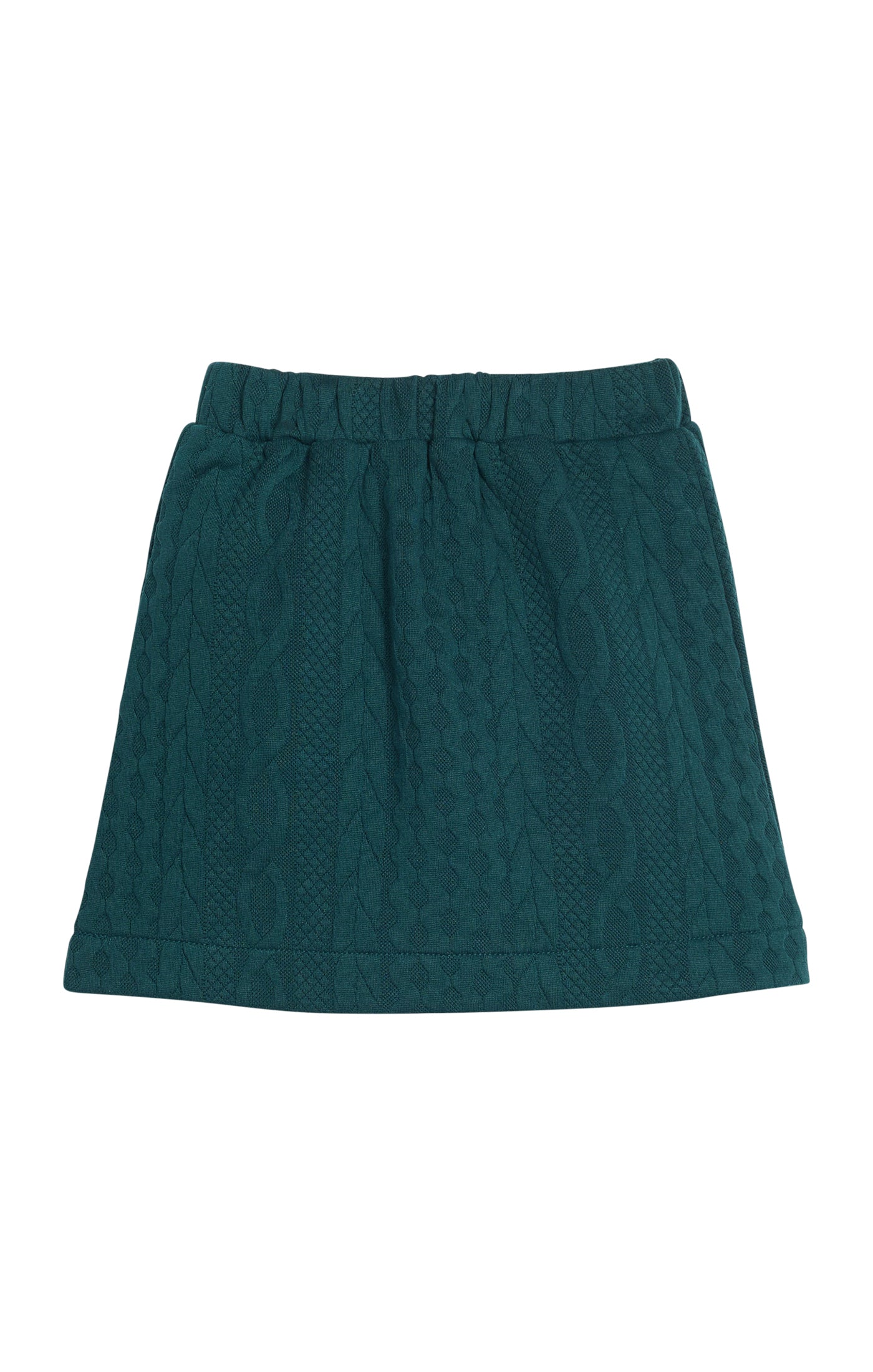 Quilted Mini Skirt - Emerald Cable