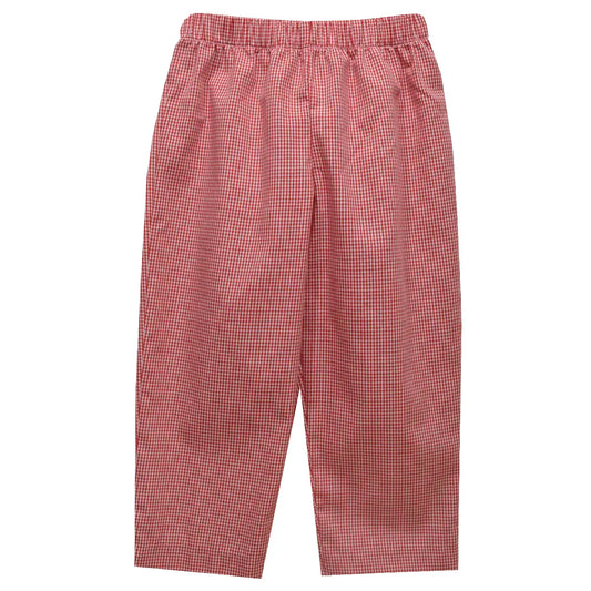 Red Cardinal Gingham Pull On Pant