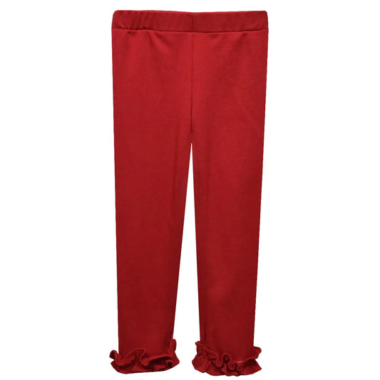 Red Knit Girl Ruffle Pant