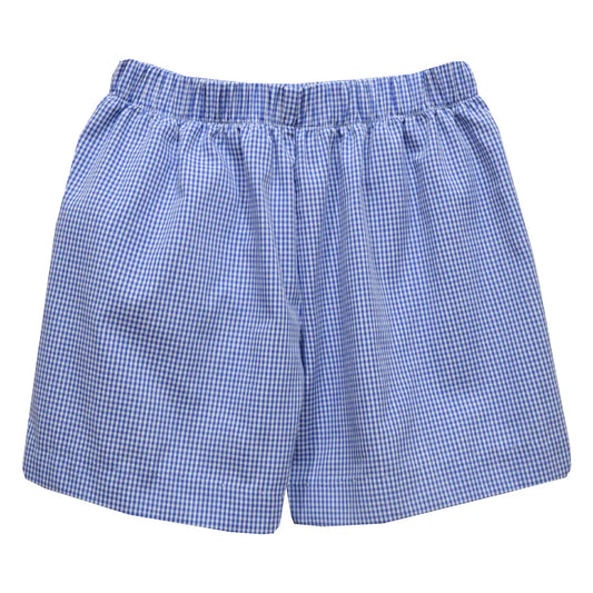 Royal Gingham Boys Pull on Short with Back Pocket