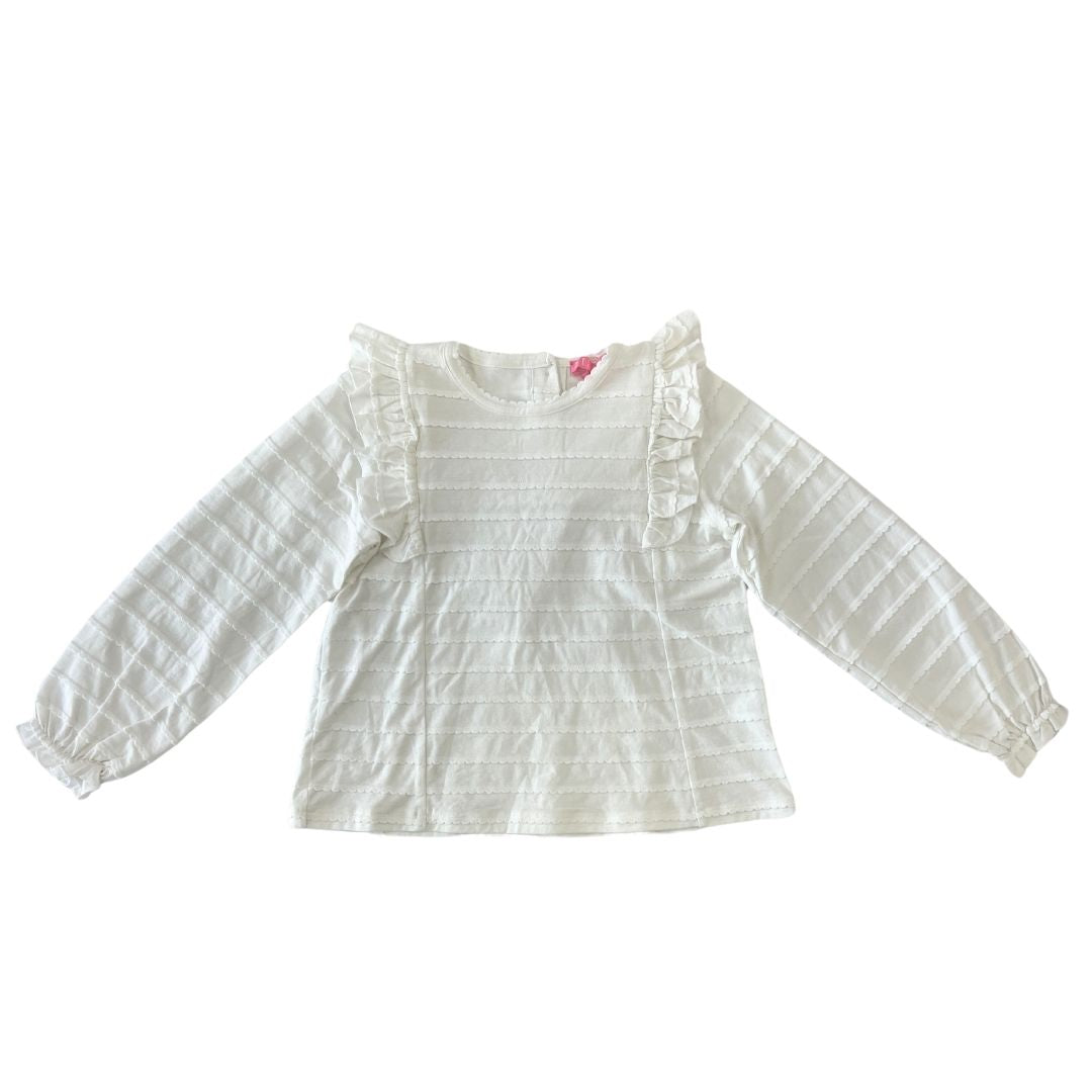 Ruffle Blouse - White Scallop